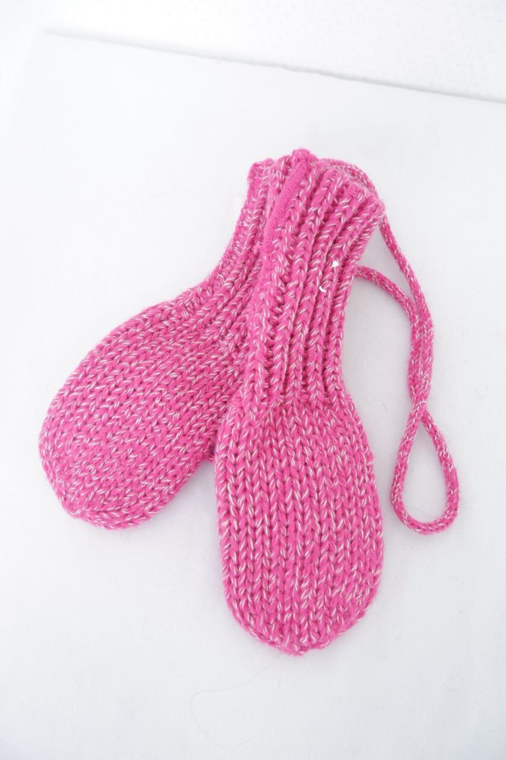 Варежки вязаные на 3+ года