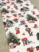 Декоративная дорожка на стол "Новый год" 140х40 см из ткани Duck