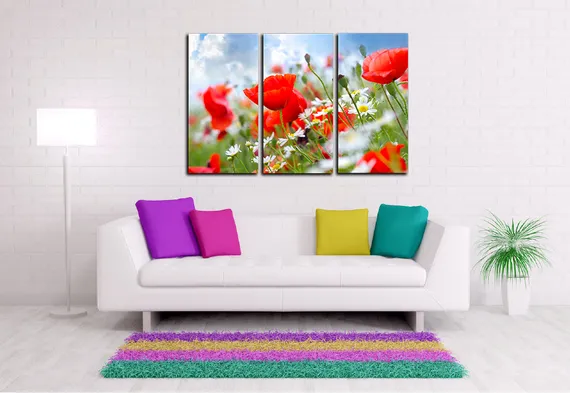 Модульная картина "Цветочная полянка"