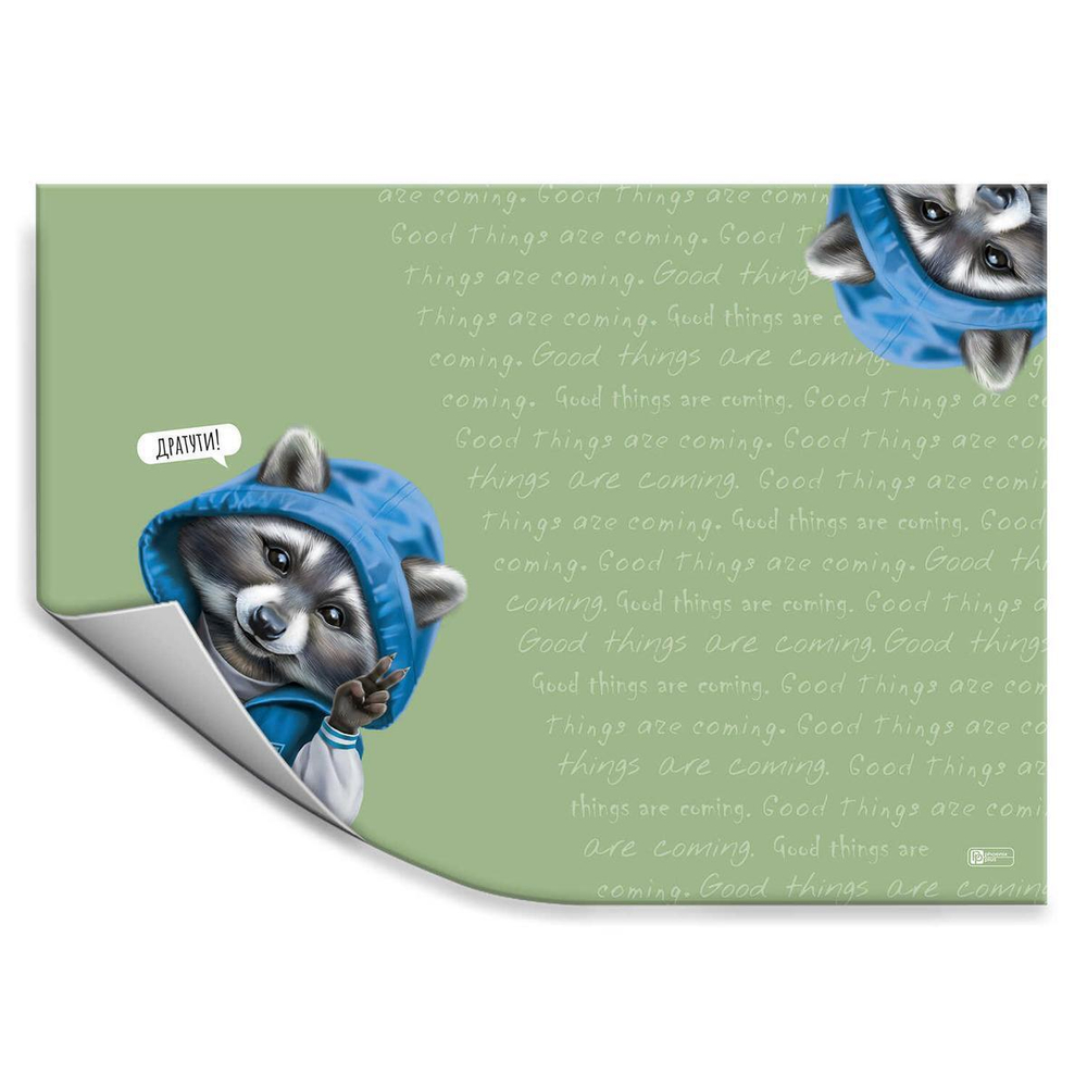 Плёнка цветная для уроков труда 50х70 см "Енот" (Феникс+)