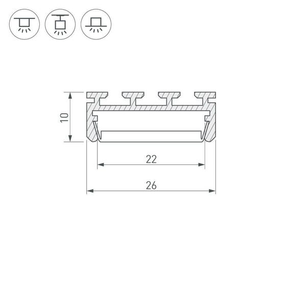 Профиль Arlight PLS-LOCK-2000 ANOD 016397