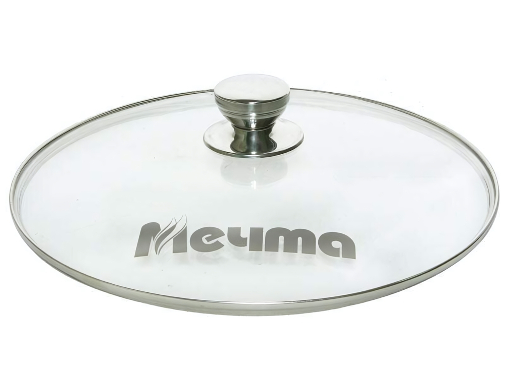 Крышка 32см стеклянная c металлическим ободком