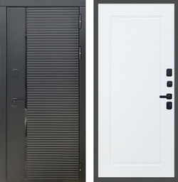 Входная металлическая дверь Рекс 30 Кварц черный / ФЛ-119 Силк сноу ( белый матовый, без текстуры)