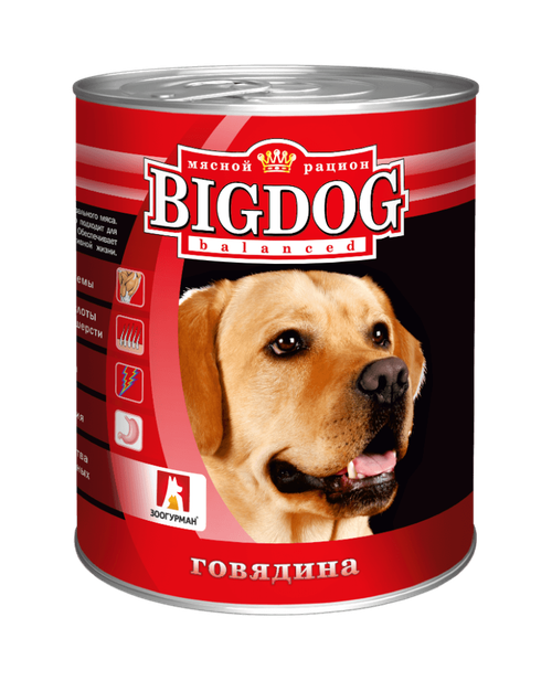 Зоогурман корм консервированный для собак big dog