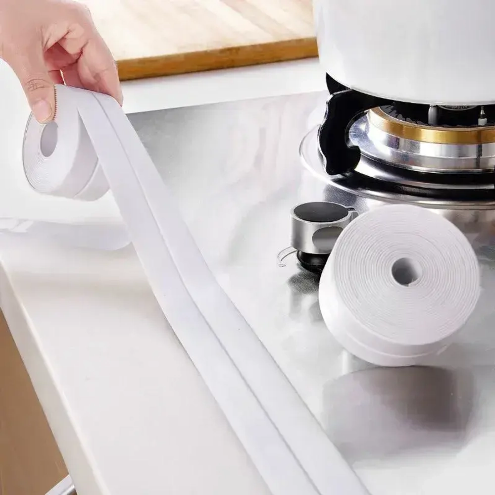 Бордюрная лента для ванной 3,2м*3,8см, самоклеющийся плинтус для кухни, водостойкая, для проклейки стыков от плесени