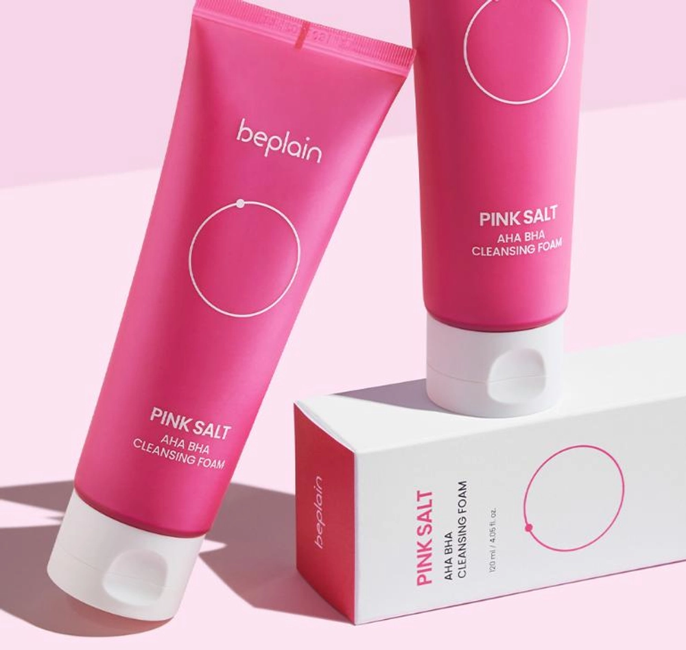 Beplain Pink Salt AHA BHA Cleansing Foam 120ml