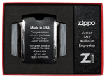 Зажигалка Zippo Armor с покрытием High Polish Chrome, латунь/сталь, серебристая, 36x12x56 мм