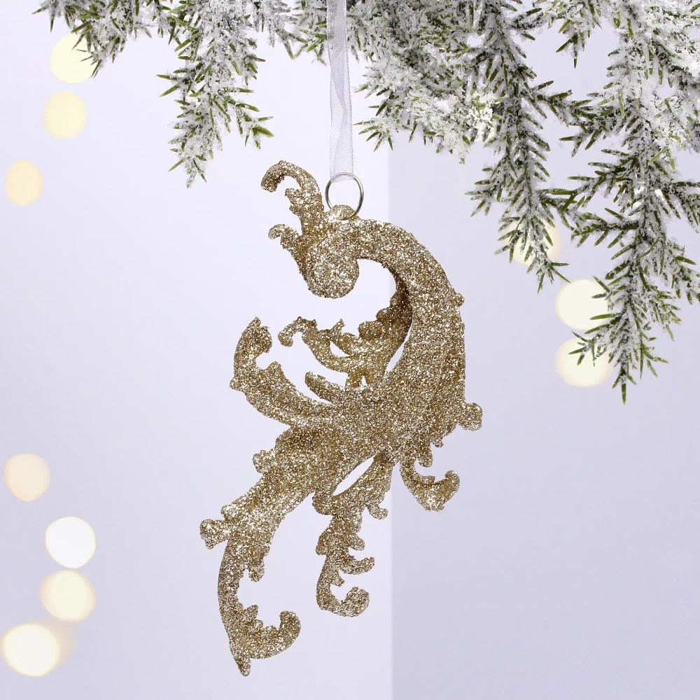 Подвеска «Зимние узоры» 7*13 см, темное золото