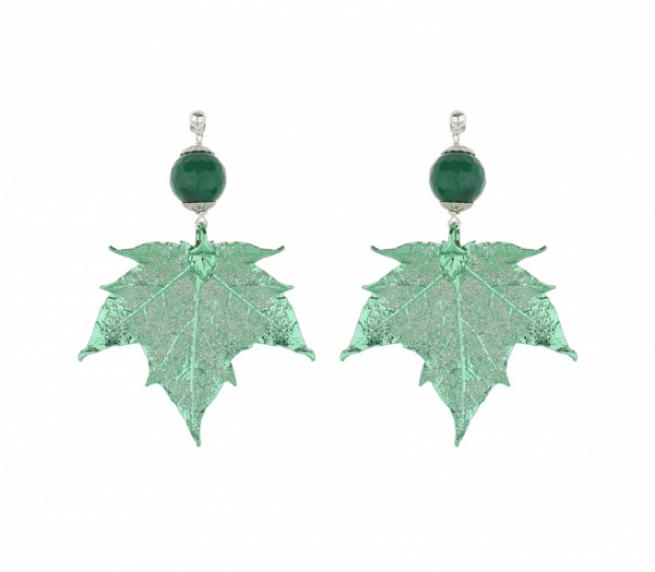 Серьги листья Ester Bijoux Канадский Клён OR923-S G
