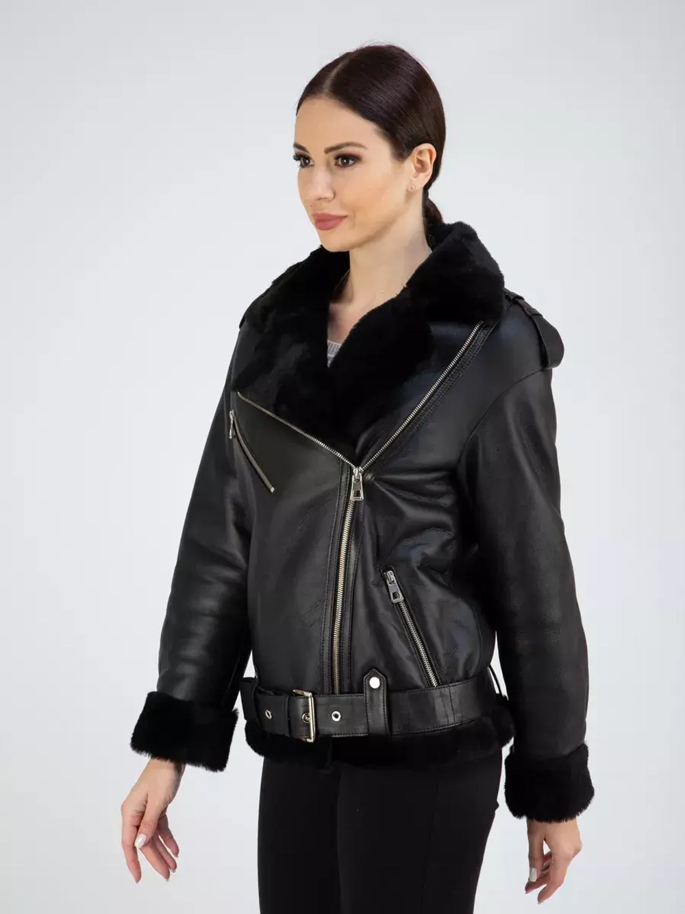 Дубленка авиатор натуральная зимняя