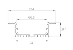 Профиль алюминиевый под шпаклевку LC-LPSH-32104-2 Anod