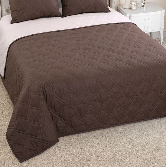 Покрывало стеганое Шоколадная космея перкаль