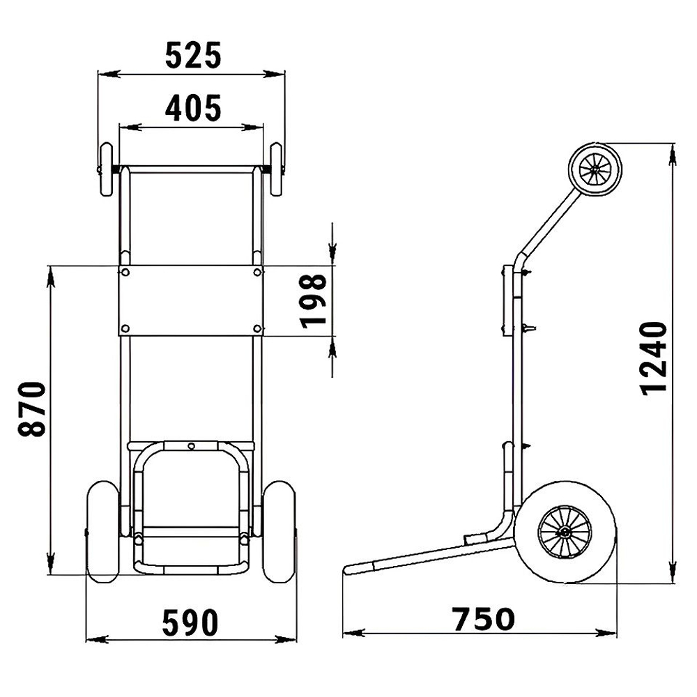 Тележка для ПЛМ с дополнительными колесами (10269383)