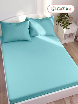 Постельное белье сатин Milky Garden "Нега" 1,5-сп Наволочка 50х70 см 1 шт Простынь на резинке 90x200 см Пододеяльник 145x215 см