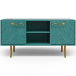 Тумба под ТВ Арт Колор leaves 117см Стайл Голд Пастельно-синий