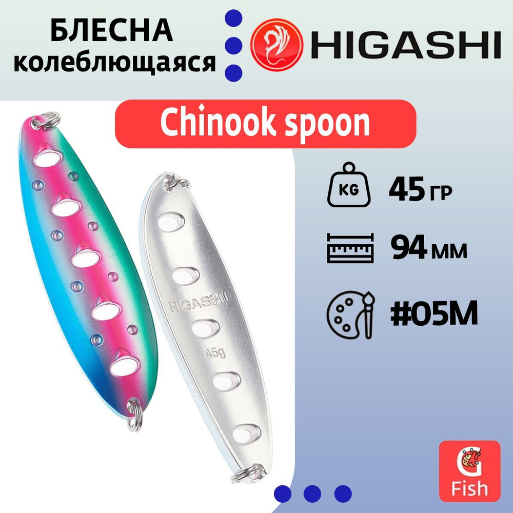 Блесна колеблющаяся HIGASHI Chinook spoon 45g #01