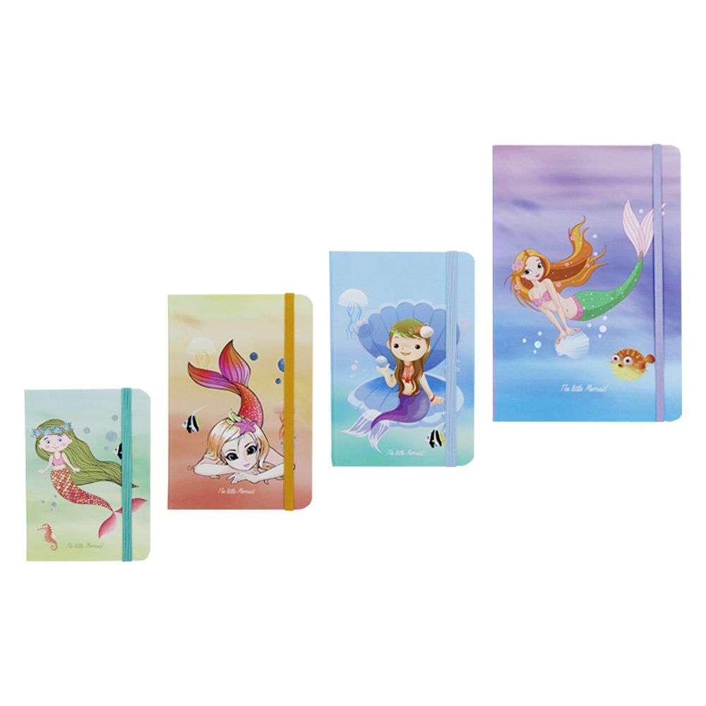 Записная книжка Basir на резинке, формат А7, серия "Русалочка", обложка-7БЦ,10,5*7,5 см, 80 листов, 4 цвета ассорти Записная книжка Basir на резинке, формат А7, серия "Русалочка", обложка-7БЦ,10,5*7,5 см, 80 листов, 4 цвета ассорти