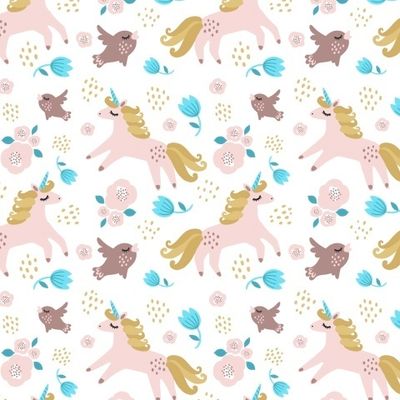 Единороги на белом фоне