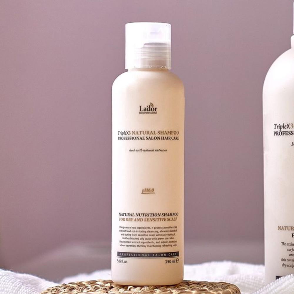 Lador TripleX3 natural shampoo безсульфатный шампунь 150 мл