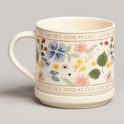 КРУЖКА С КРЫШКОЙ LEFARD SPRING FLOWERS 390МЛ. (КОР=24ШТ.)