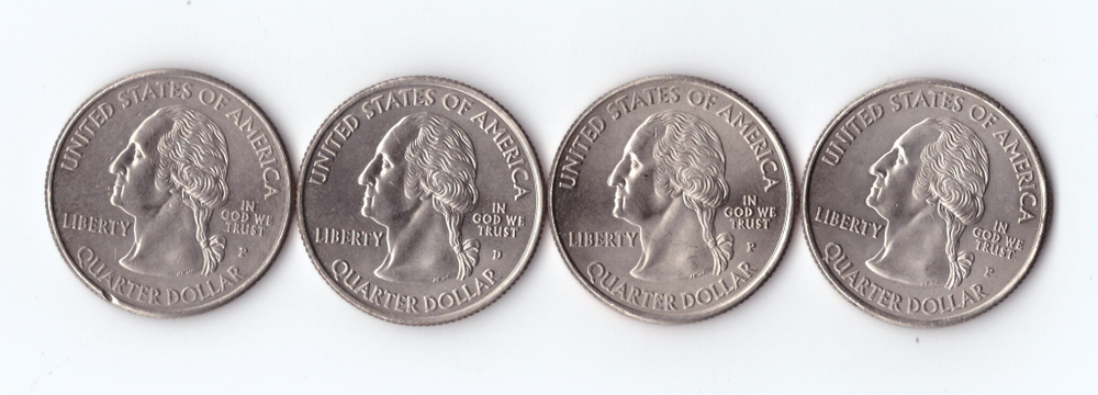 1/4 доллара США 2009 г. 4 шт. Разные. Медно-никель XF