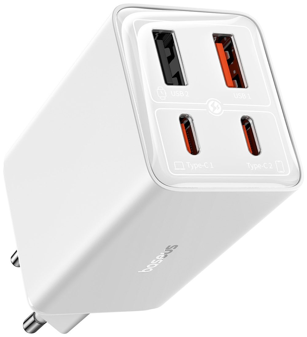 Зарядное устройство Baseus GaN6 Pro 2C+2U 65W USB Type-C, USB белый