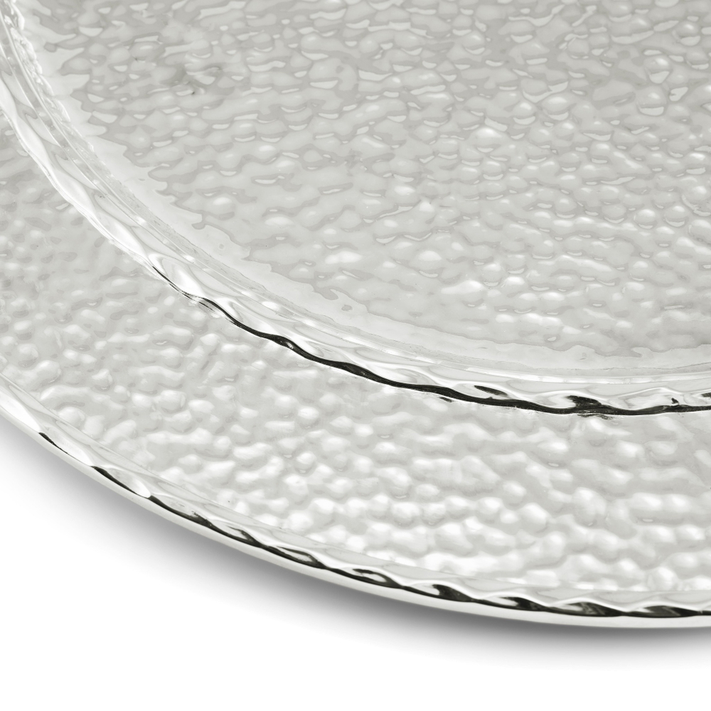 Тарелка подстановочная 33см Michael Aram Текстура серебристая