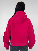 Толстовка LJHY 8315 однотонная со сборкой и сердечками на рукавах