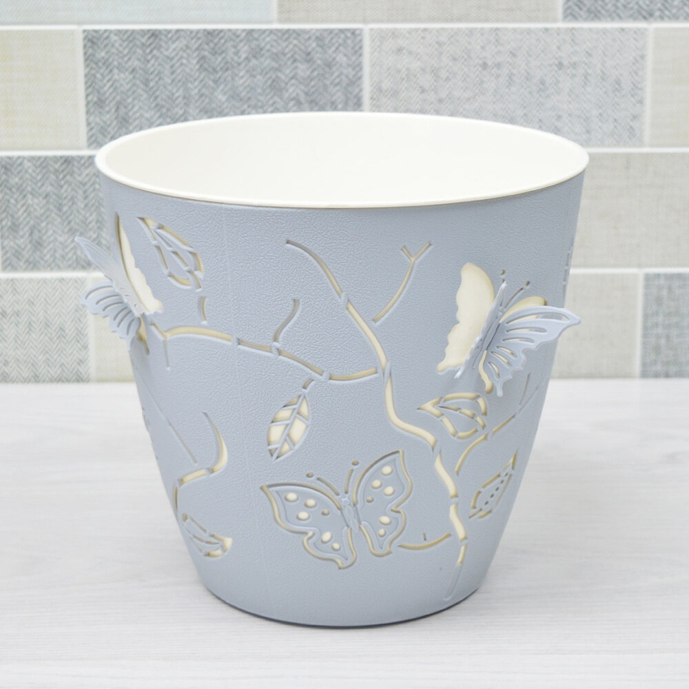 Горшок цветочный Butterflies 2,5л D175мм, серый шторм