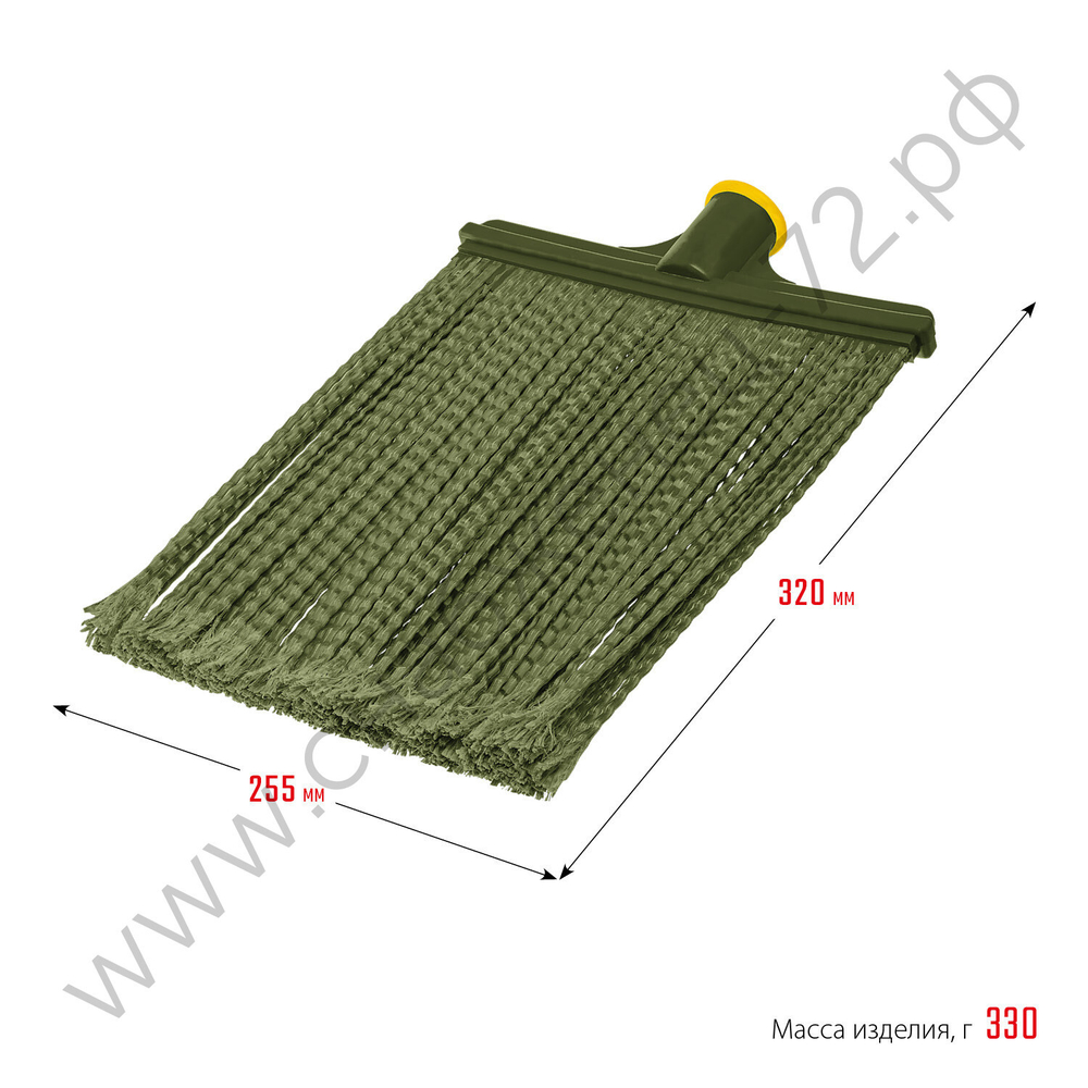 СИБИН 380х270мм, круглая распушенная гибкая, полипропилен, коническое резьбовое соединение, пластиковая метла (39224)