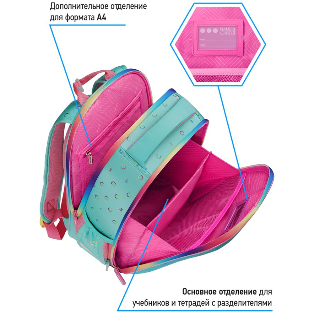 Ранец Berlingo Expert Mini Кошечка 36х27х14см, 2 отд., анатомическая спинка, с мешком д/обуви