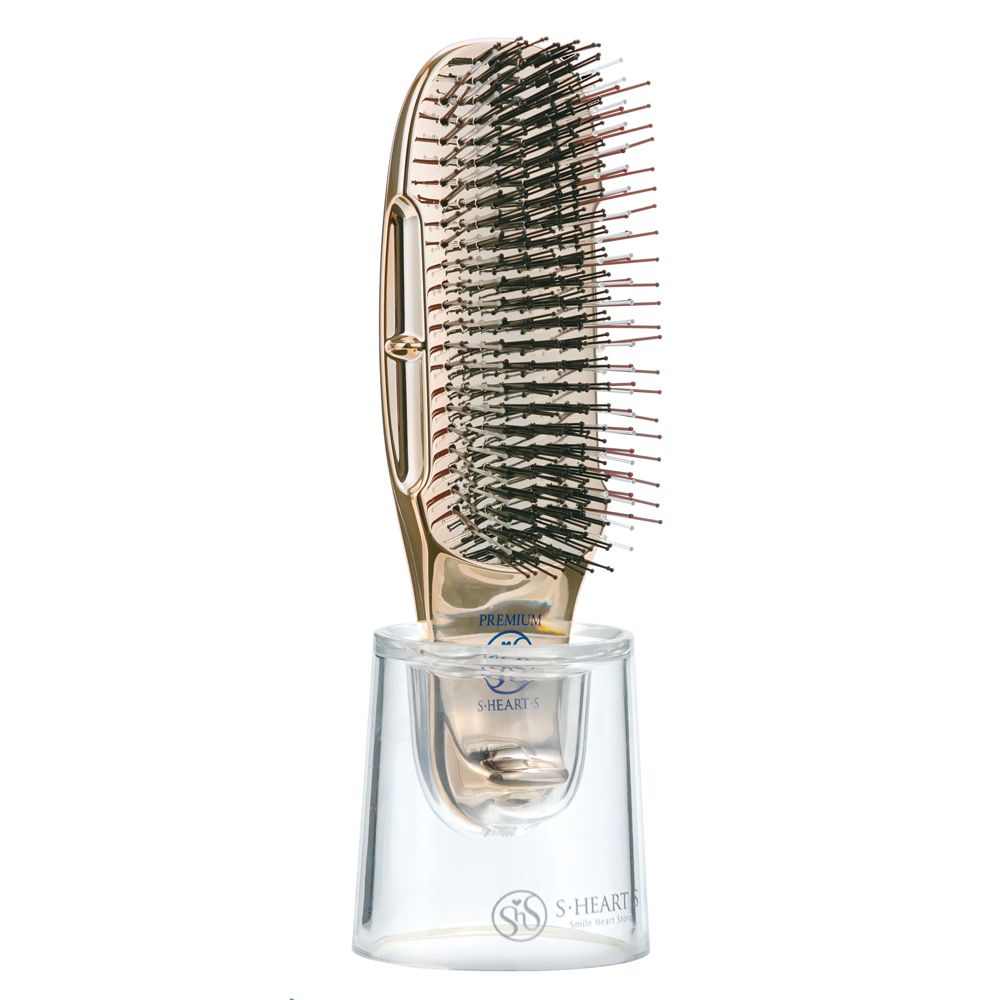 S-HEART-S Расческа Scalp Brush PREMIUM (золото с короткой ручкой)