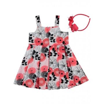 Платье для девочки с ободком Monna Rosa "Цветы" красное