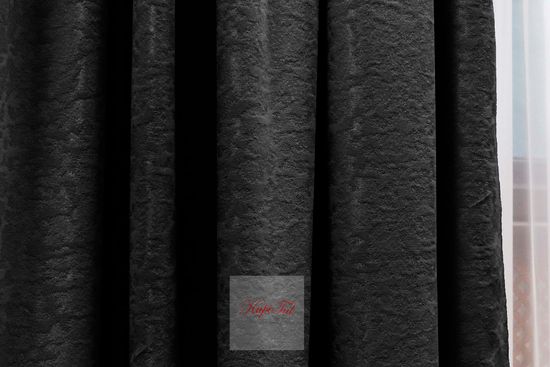Луи (чёрный). Шторы из стриженного бархата