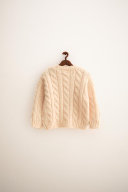 ZARA TIMELESS — ДЖЕМПЕР С ВЯЗКОЙ «КОСЫ» ИЗ ШЕРСТИ, ВАНИЛЬНЫЙ