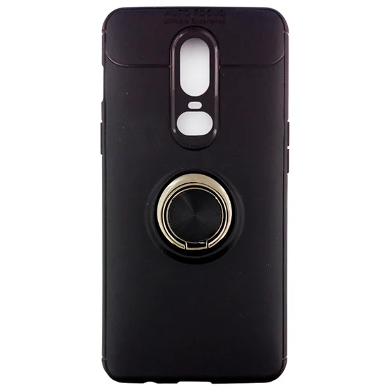 Чехол AUTO FOCUS (с держателем кольцом) OnePlus 6 (Black)