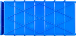 Ящик сплошной 400×185×100 мм, объем 7.4 л., арт.: 6003, синий, код: 10460