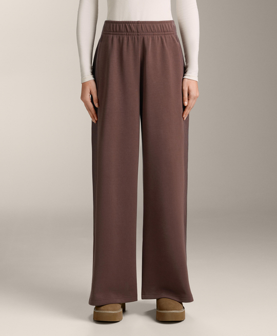 OYSHO Широкие брюки с начесом и модалом, коричневый