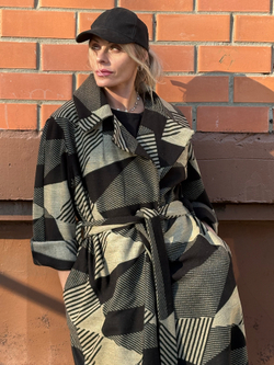 Пальто с поясом / oversize