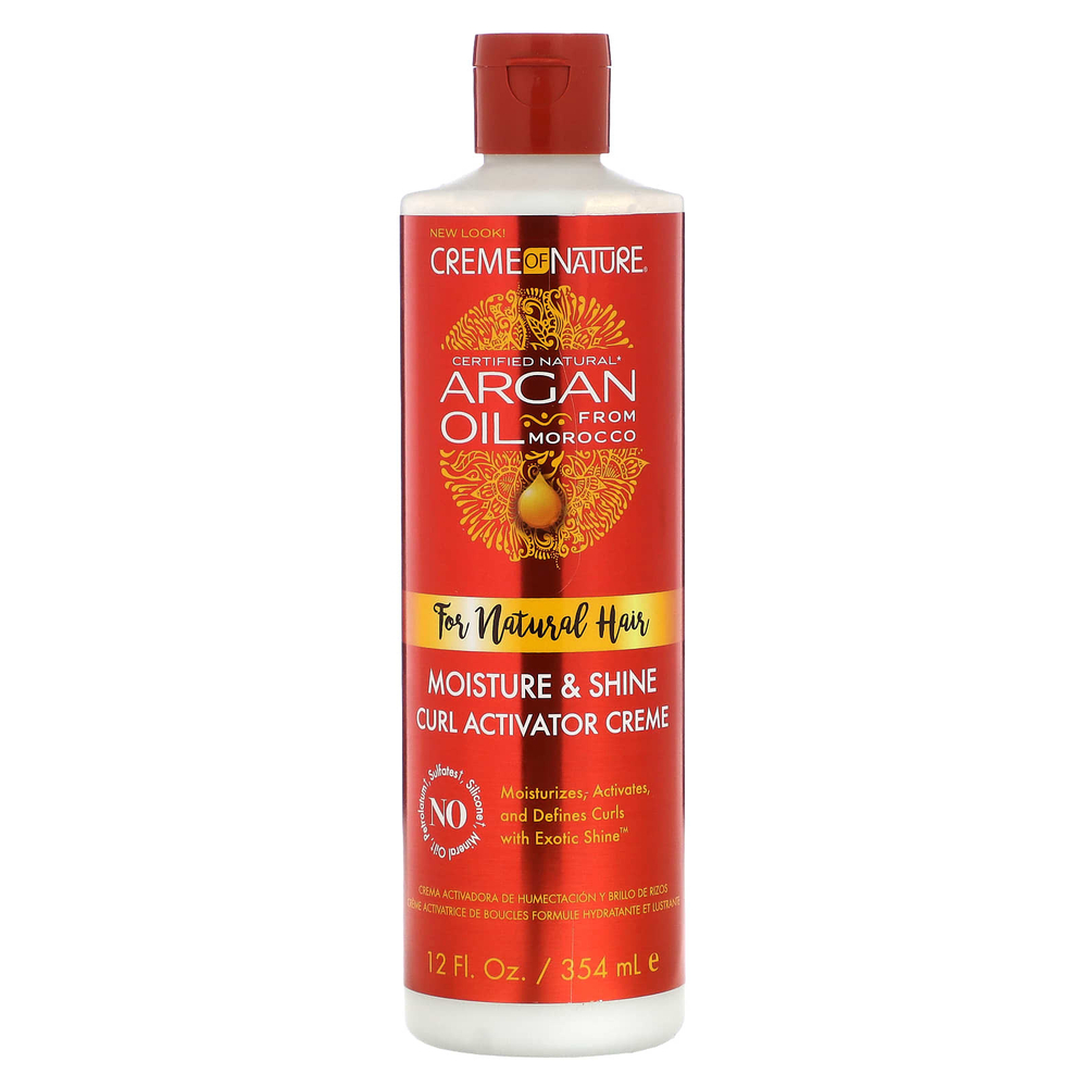 Creme Of Nature, Аргановое масло из Марокко, крем-активатор для увлажнения и блеска локонов, 354 мл (12 жидк. унц.)