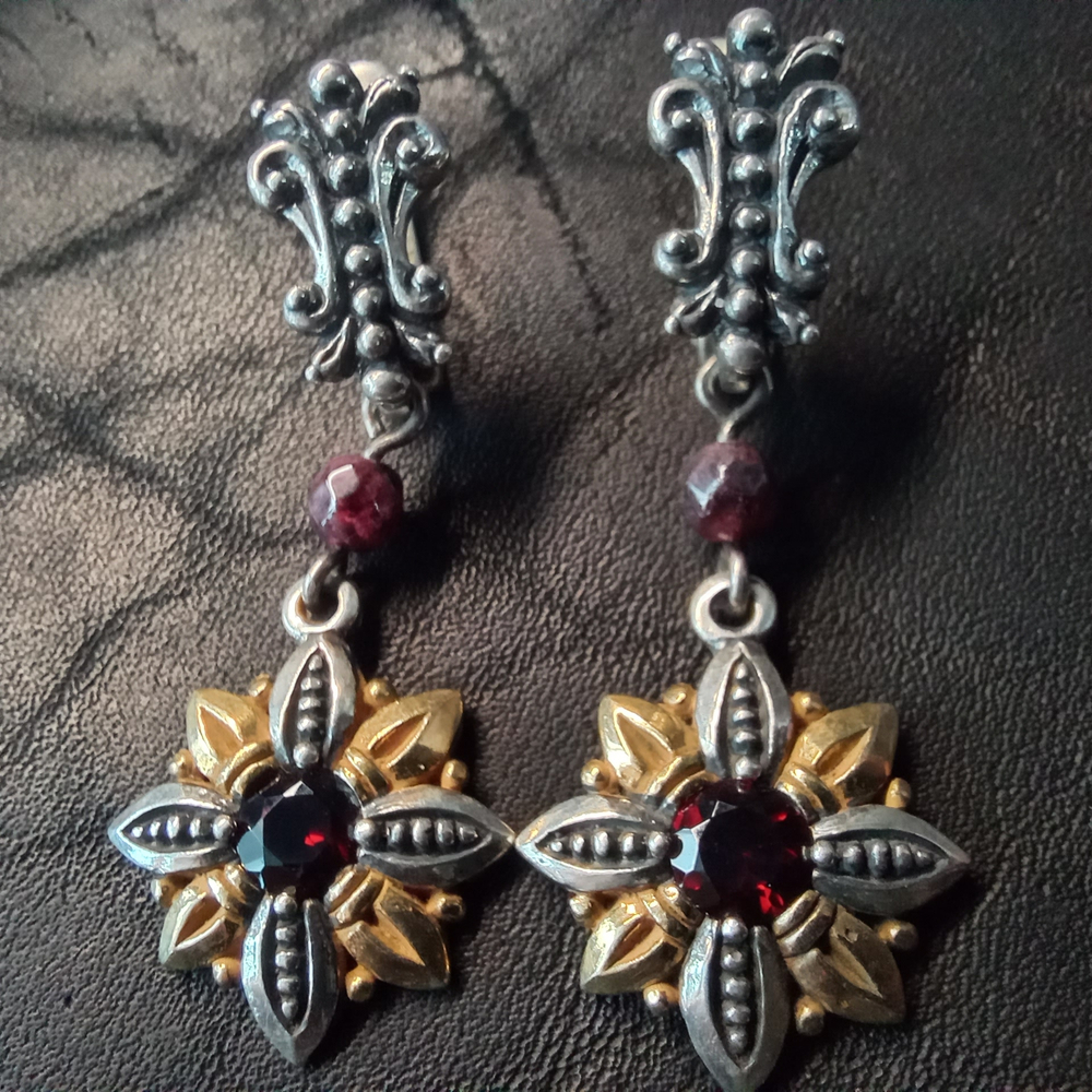 Серьги длинные "Огнецвет"