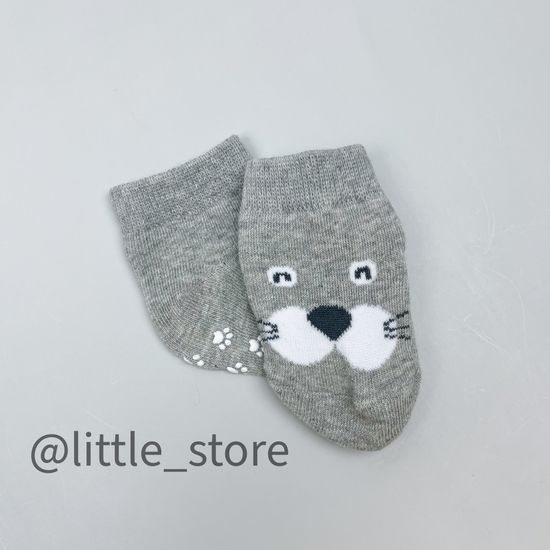 Носочки хлопковые "Усатая мордочка" со стоперами