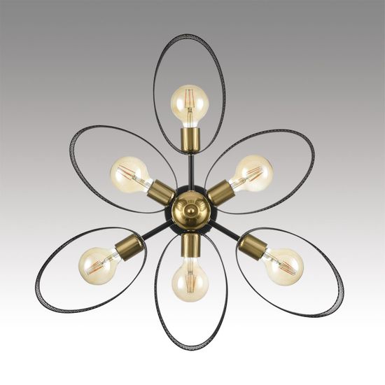 8153/6C COUNTY LN26 308 черный/медный, металл Потолочный светильник Е27 6*60W 220V VIVANA