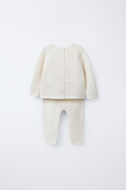 ZARA КОМПЛЕКТ ИЗ ХЛОПКОВОГО ШЕЛКА, ЭКРЮ