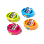 Точилка пластиковая Yalong, 1 отверстие, фигурная, с контейнером, цвет ассорти, картонная упаковка