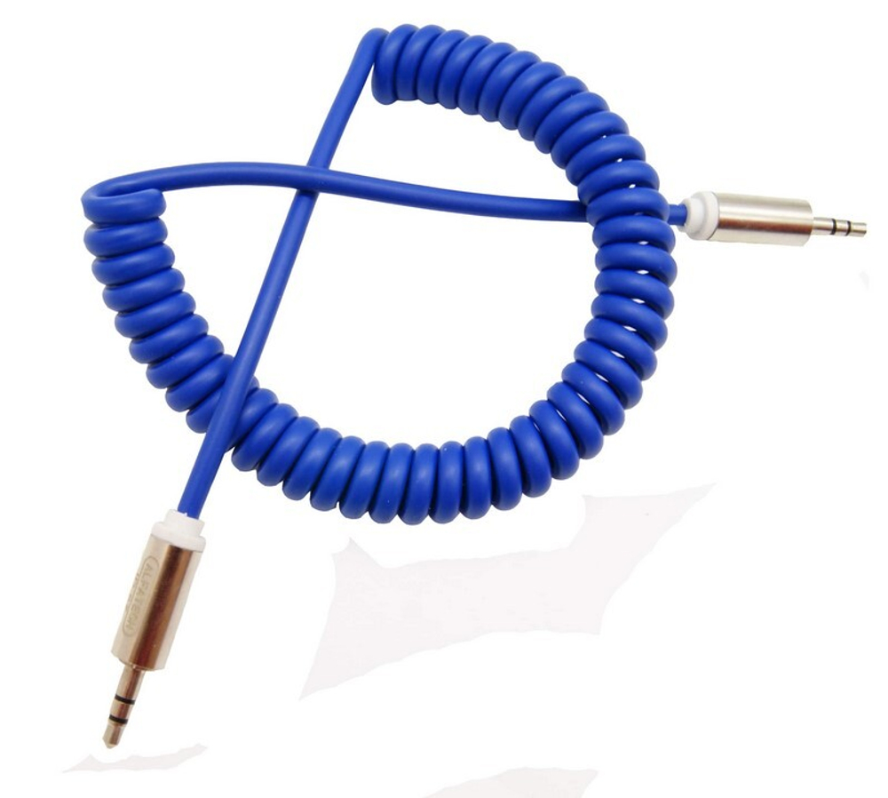 Кабель AUX JD-67 витой металл (синий) 1м