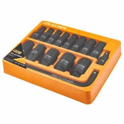 Головки ударные глубокие, набор 15пр., 1/2''(6гр.) JCB JCB-4157MPB