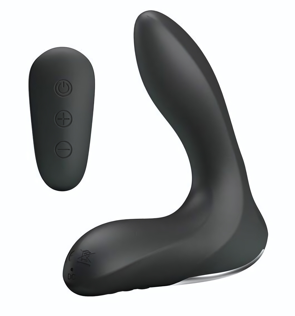 Массажер простаты Nasreddin с функцией расширения и пультом ДУ - 13,5 см. (Цвет: черный)