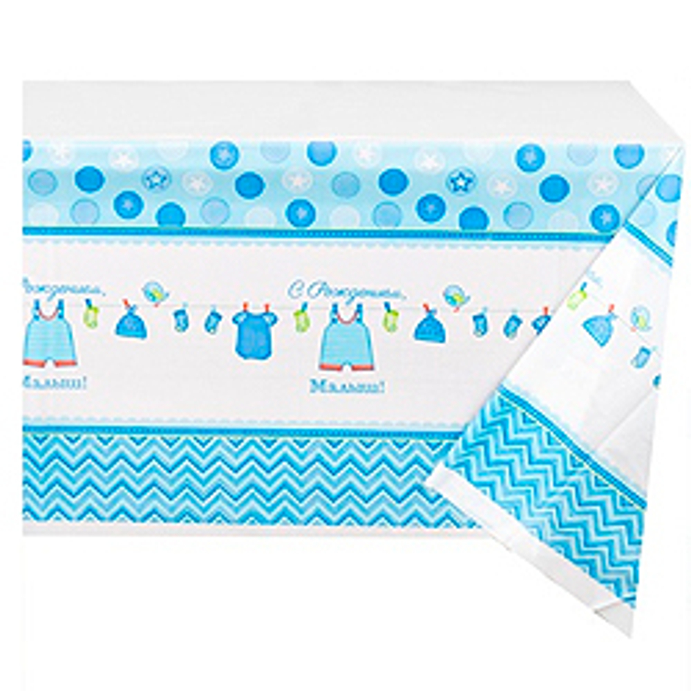 Скатерть-п-э-С-Рожден-Малыш-1,4х2,6м