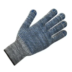 Перчатки вязаные ХБ, с ПВХ-точкой, 60 г, 7,5 класс, серые, без и/у (комплект 10 шт)